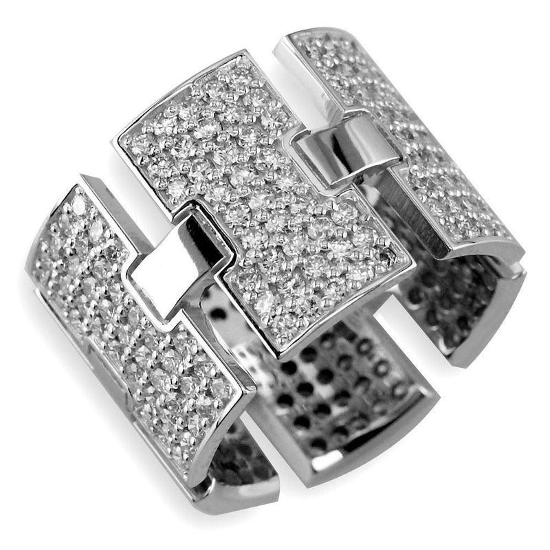 Wide I-Link Ladies Diamond Ring