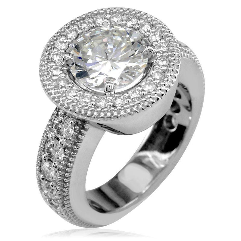 Ladies Vintage Style Diamond Ring with Diamond Bezel LR-K0069