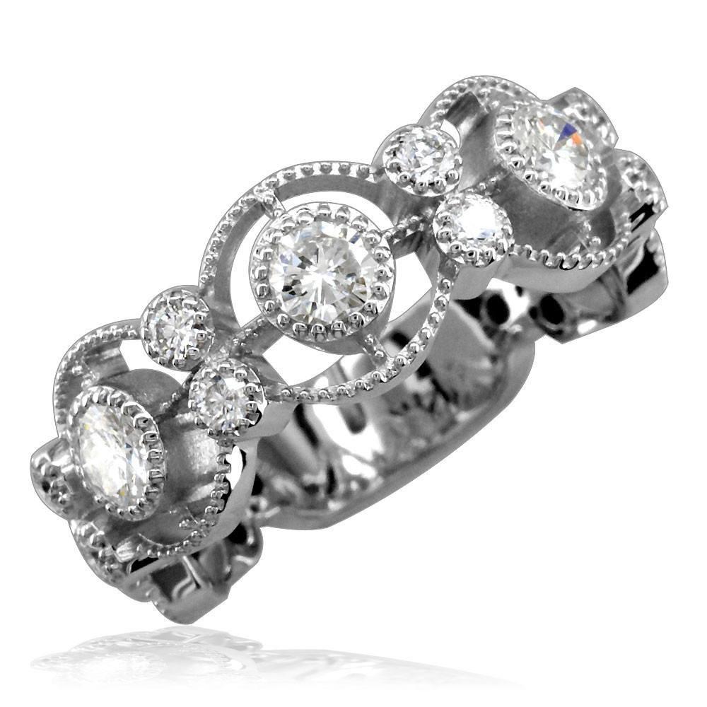 Ladies Vintage Style Diamond Band with Open Circles LR-K0071