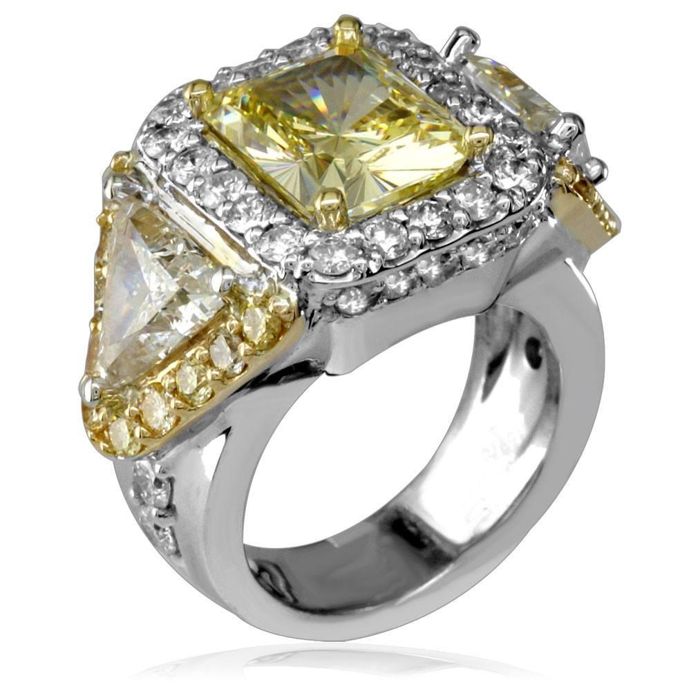 Ladies Large Two-Tone Diamond 3 Stone Ring LR-K0072