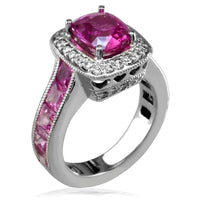 Ladies Pink Sapphire and Diamond Ring LR-K0083