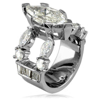Ladies Contemporary Large Center Stone with Open Sides Ring LR-K0090