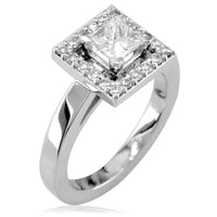 Square Diamond Bezel Princess Cut Engagement Ring E/W-K0097