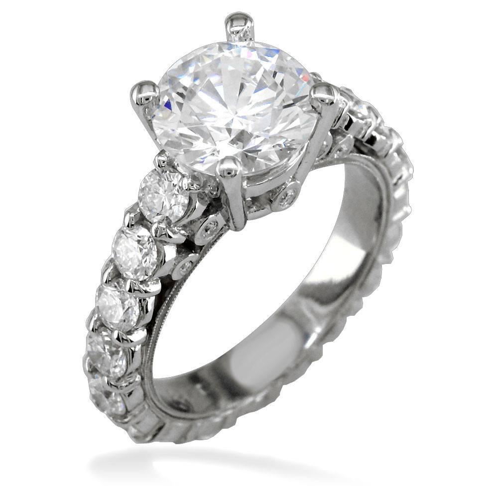 Diamond Engagement Ring Setting in Platinum, 2.50CT