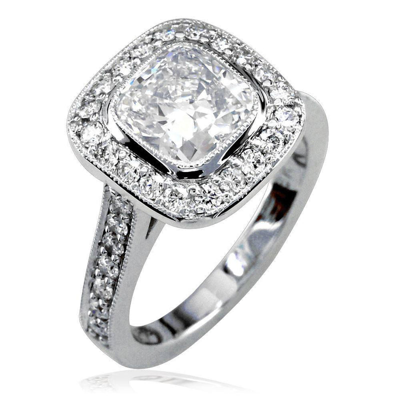 Cushion Cut Diamond Engagement Ring E/W-K0162