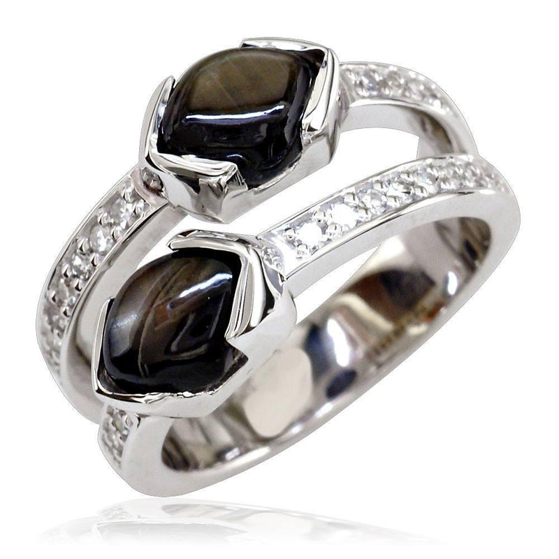 2 Row Gemstone and Diamond Ring LR-K0163