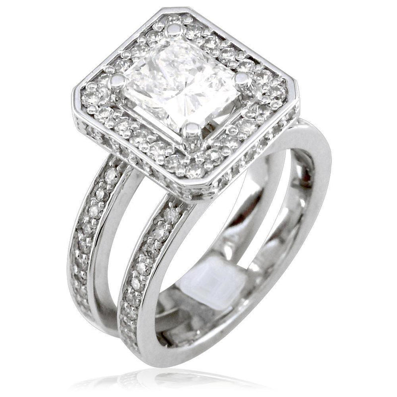 Radiant Cut Diamond Engagement Ring E/W-K0168