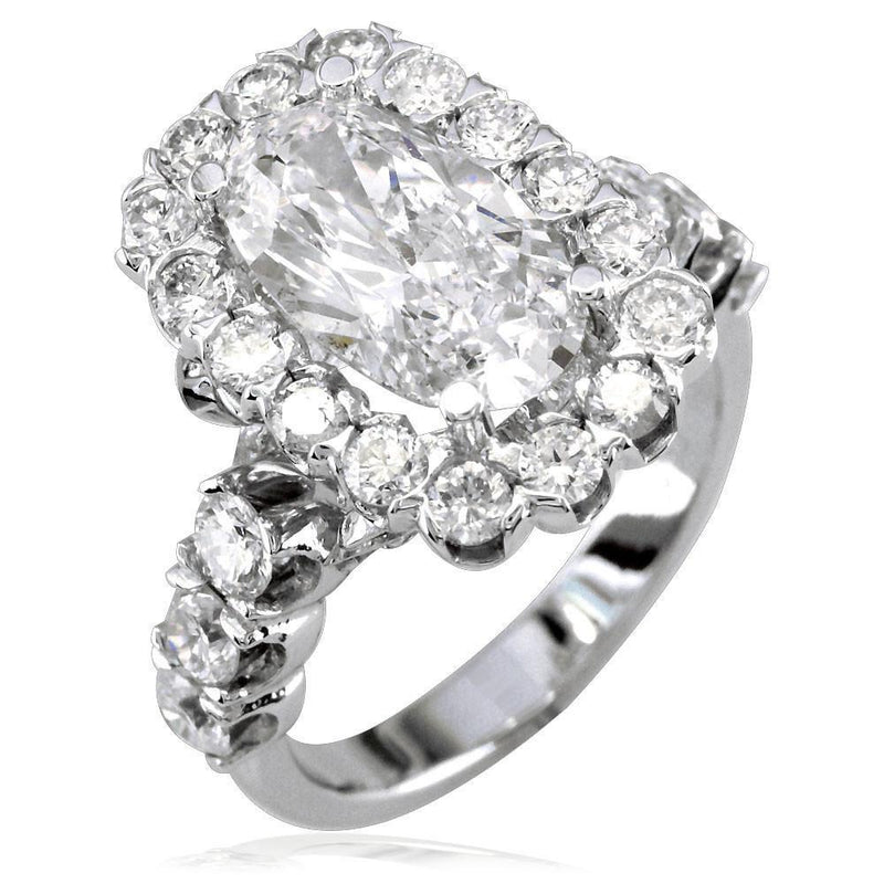 Large Diamond Oval Engagement Ring E/W-K0175