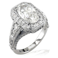 Large Diamond Oval Engagement Ring E/W-K0180