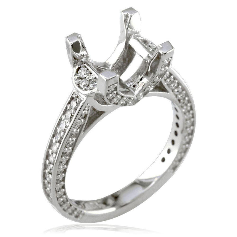 Diamond Engagement Ring Setting in 18K White Gold, 0.75CT