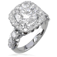 Large Diamond Engagement Ring with Diamond Halo E/W-K0201