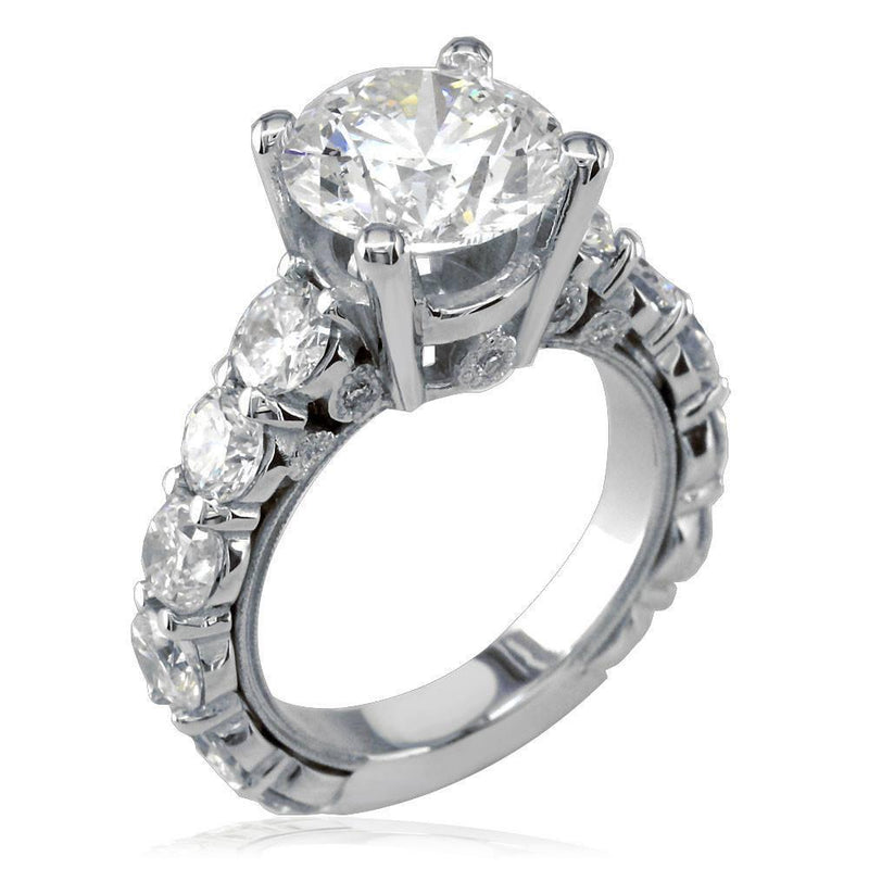 Diamond Engagement Ring Setting in 18K White Gold, 2.80CT