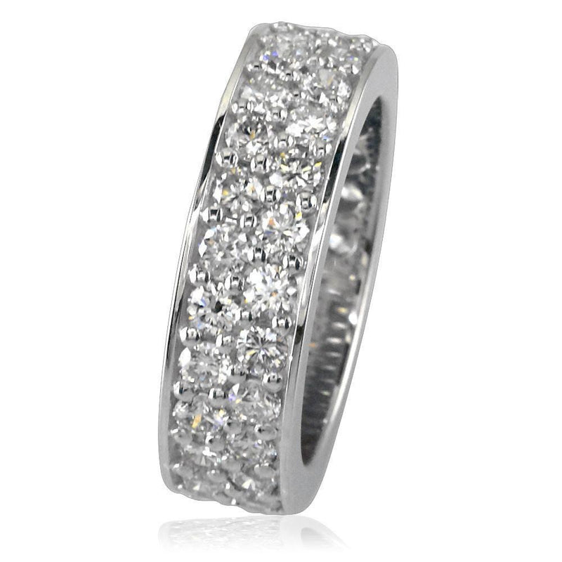 Two Row Diamond Band in 18K, 1.85CT