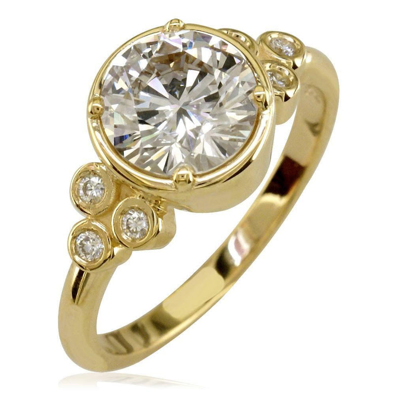 Large Diamond Engagement Ring with Diamond Sides E/W-K0246