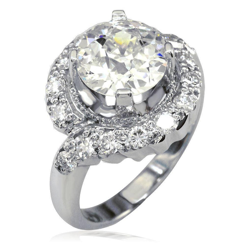 Diamond Engagement Ring with Diamond Halo E/W-K0252
