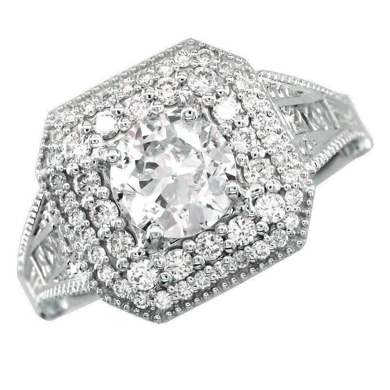 Large 2 Row Halo Diamond Ring LR-K0338