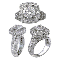 Diamond Engagement Ring Setting in 18K White Gold, 2.25CT