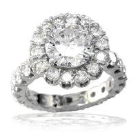 Diamond Engagement Ring with Diamond Halo E/W-K0417