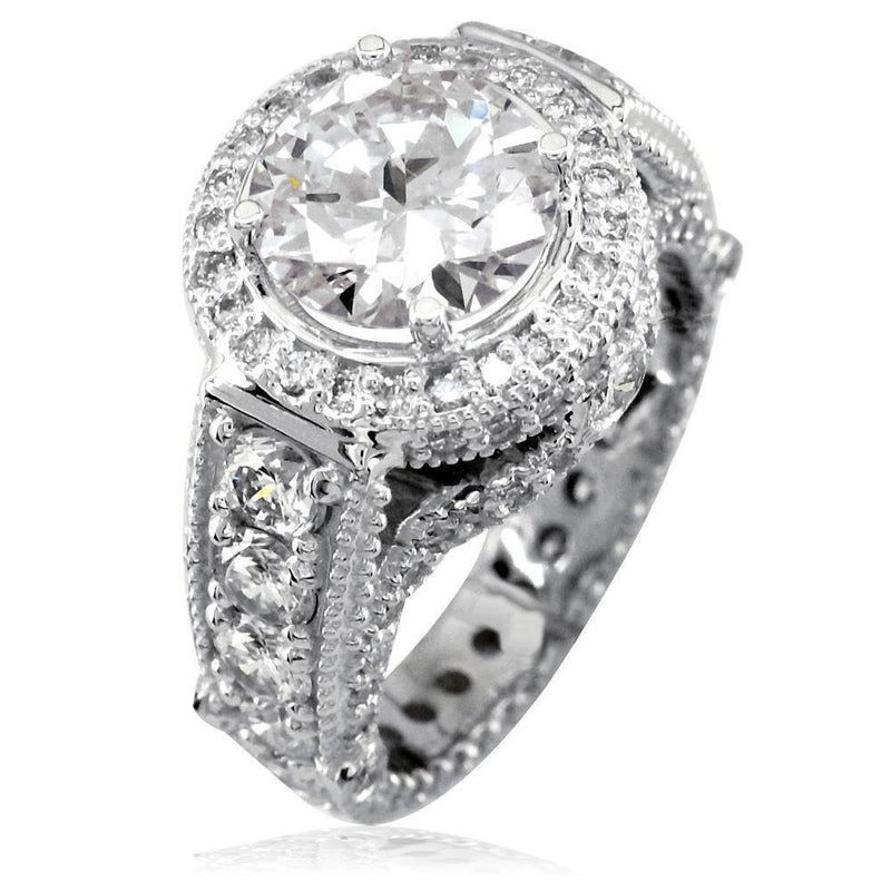 Diamond Engagement Ring with Diamond Halo E/W-K0436