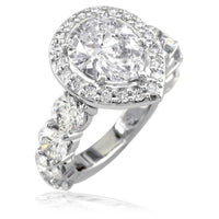 Pear Shape Diamond Engagement Ring with Diamond Halo E/W-K0445