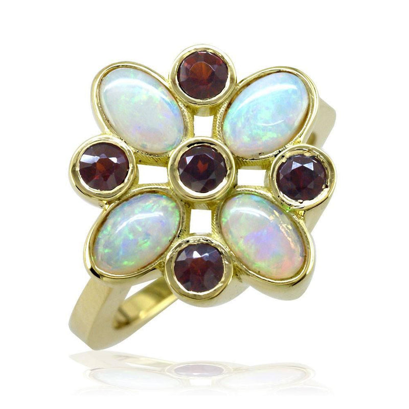 Custom Opal and Synthetic Alexandrite Ring LR-K0455