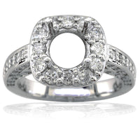 Diamond Halo Engagement Ring Setting in 14K White Gold, 1.00CT