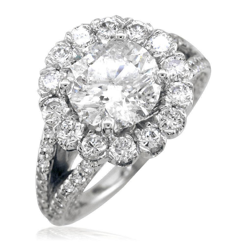 Diamond Engagement Ring with Diamond Halo E/W-K0533