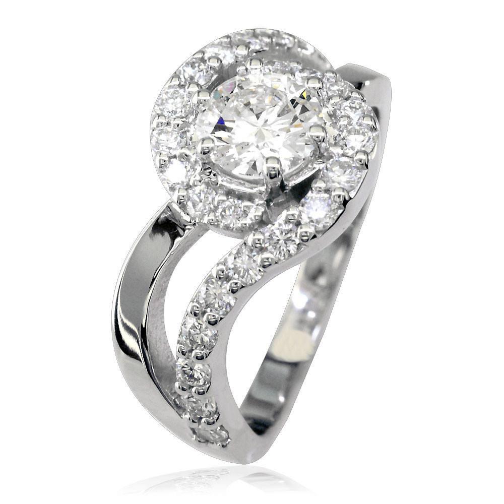 Diamond Engagement Ring with Diamond Halo E/W-K0616
