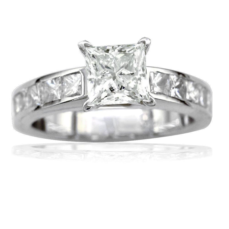 Princess Cut Diamond Engagement Ring and Matching Diamond Wedding Band E/W-K0648