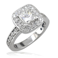 Princess Cut Diamond Halo Ring E/W-K0659