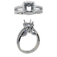 Diamond Halo Engagement Ring Setting, 1.00CT in 14K Gold