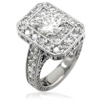 Long Diamond Halo Ring E/W-K0729