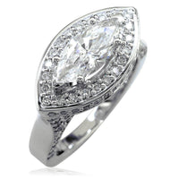 Marquise Shape Diamond Halo Ring LR-K0757
