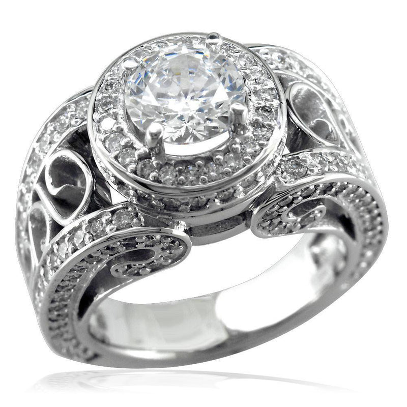 Diamond Halo Ring with Swirls LR-K0764