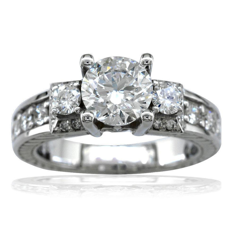 Diamond Engagement Ring Setting in 14K White Gold, 0.75CT