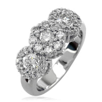 3 Diamond Halos Ring LR-K0824
