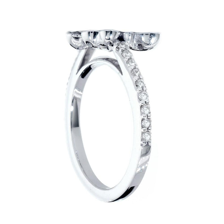 Small Diamond Butterfly Ring with Diamond Band, 0.50CT in 14k White Gold