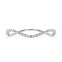 Stackable Curvy Beads Band, 1mm Wide in 14K White Gold