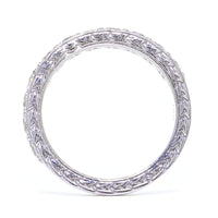 4.2 mm Diamonds Band, Vintage Style, 1.32 CT Total Diamond Weight in 14k White Gold