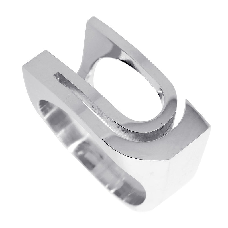 Ladies Large Wide Contemporary Ring #1, 12.2 mm Wide, 5 mm Thick in 14K Yellow Gold