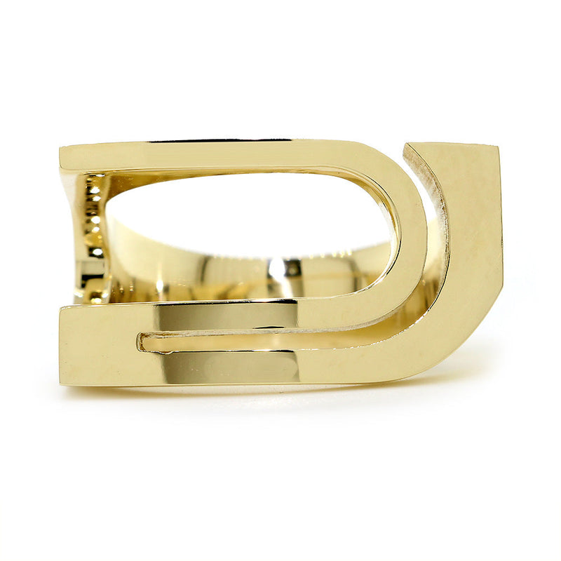 Ladies Large Wide Contemporary Ring #1, 12.2 mm Wide, 5 mm Thick in 14K Yellow Gold