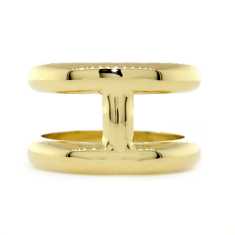 Ladies Large Wide Contemporary Ring #3, 12 mm Wide, 1.7 mm Thick in 14K Yellow Gold