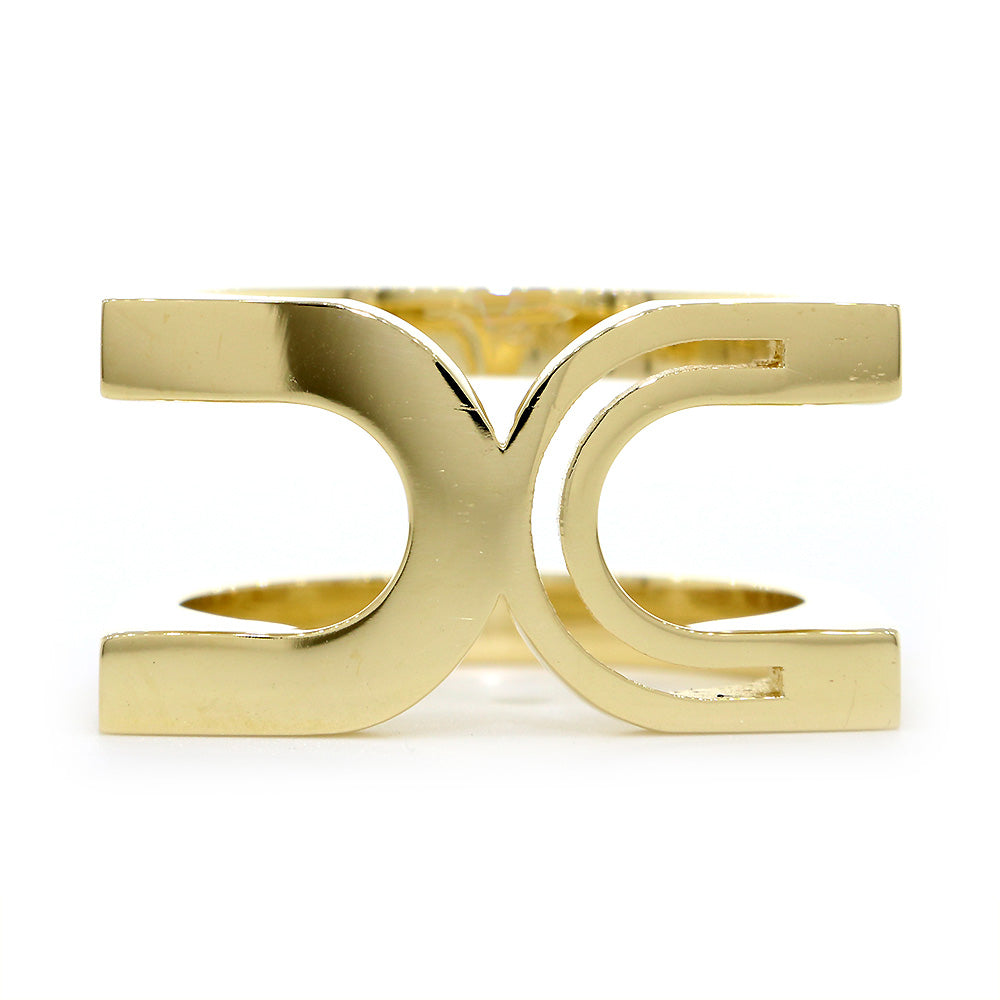 Ladies Large Wide Contemporary Ring #2, 11.8 mm Wide, 5 mm Thick in 14K Yellow Gold