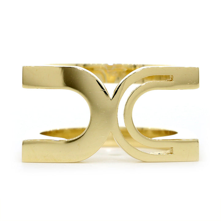 Ladies Large Wide Contemporary Ring #2, 11.8 mm Wide, 5 mm Thick in 14K Yellow Gold