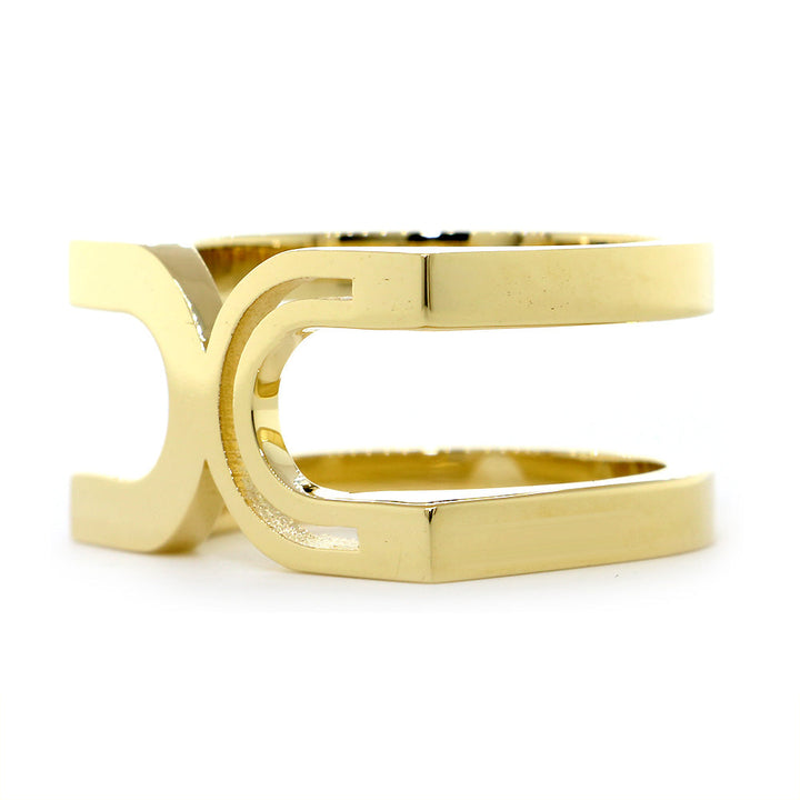 Ladies Large Wide Contemporary Ring #2, 11.8 mm Wide, 5 mm Thick in 14K Yellow Gold