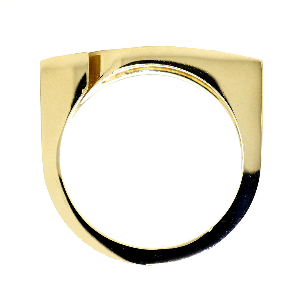 Ladies Large Wide Contemporary Ring #2, 11.8 mm Wide, 5 mm Thick in 14K Yellow Gold