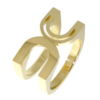 Ladies Large Wide Contemporary Ring #2, 11.8 mm Wide, 5 mm Thick in 14K Yellow Gold