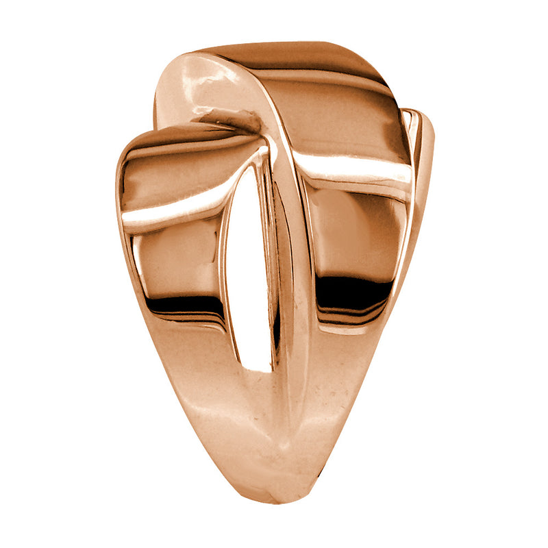 Large Cross Over Ring in 14k Pink Gold