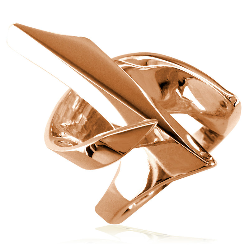 Large Designer Ring in 14k Pink Gold, 21mm