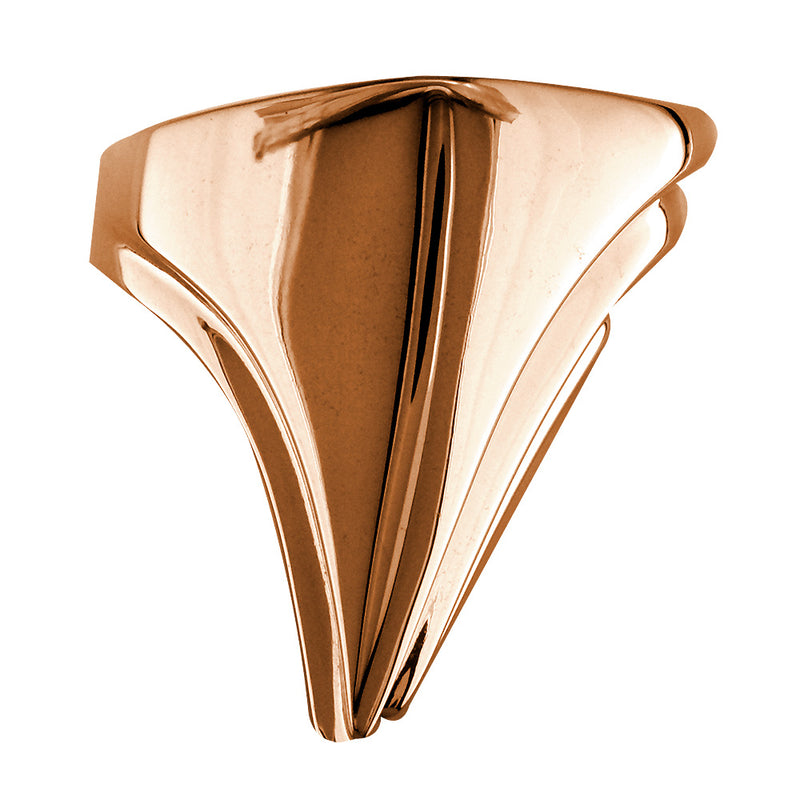 Large Contemporary Triangular Ring in 14k Pink Gold